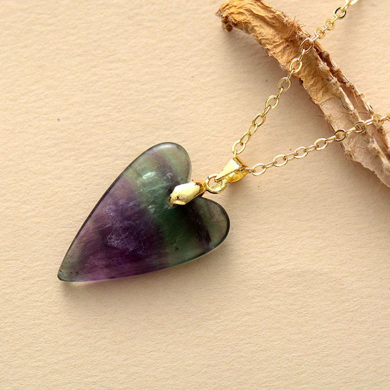 Wholesale Heart Shape Crystal Plated 18K Gold Chain Pendant Necklace